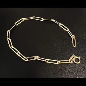 18K Saudi Gold Paperclip Bracelet